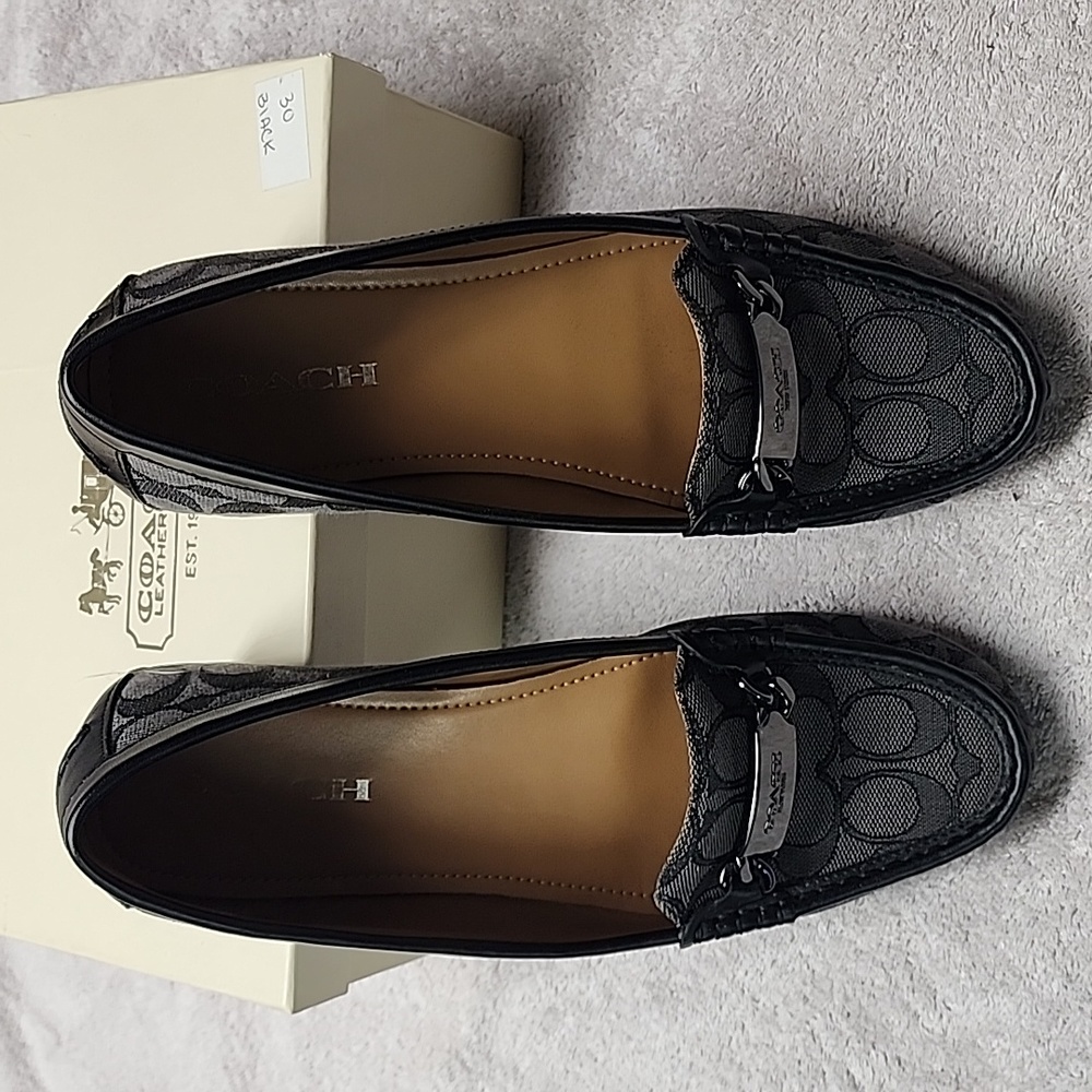 Coach black loafers 9.5